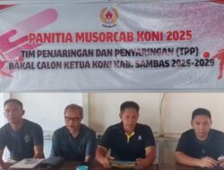 Tim Penjaringan dan Penyaringan (TPP) Musorcab KONI Sambas 2025, Dedi Suhendy Calon Tunggal Ketua KONI
