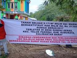 Aksi Tegas: Pemilik Lahan dan LBH MAD Kalbar Pasang Plang di Kantor PT Julong, Tuntut Penyelesaian
